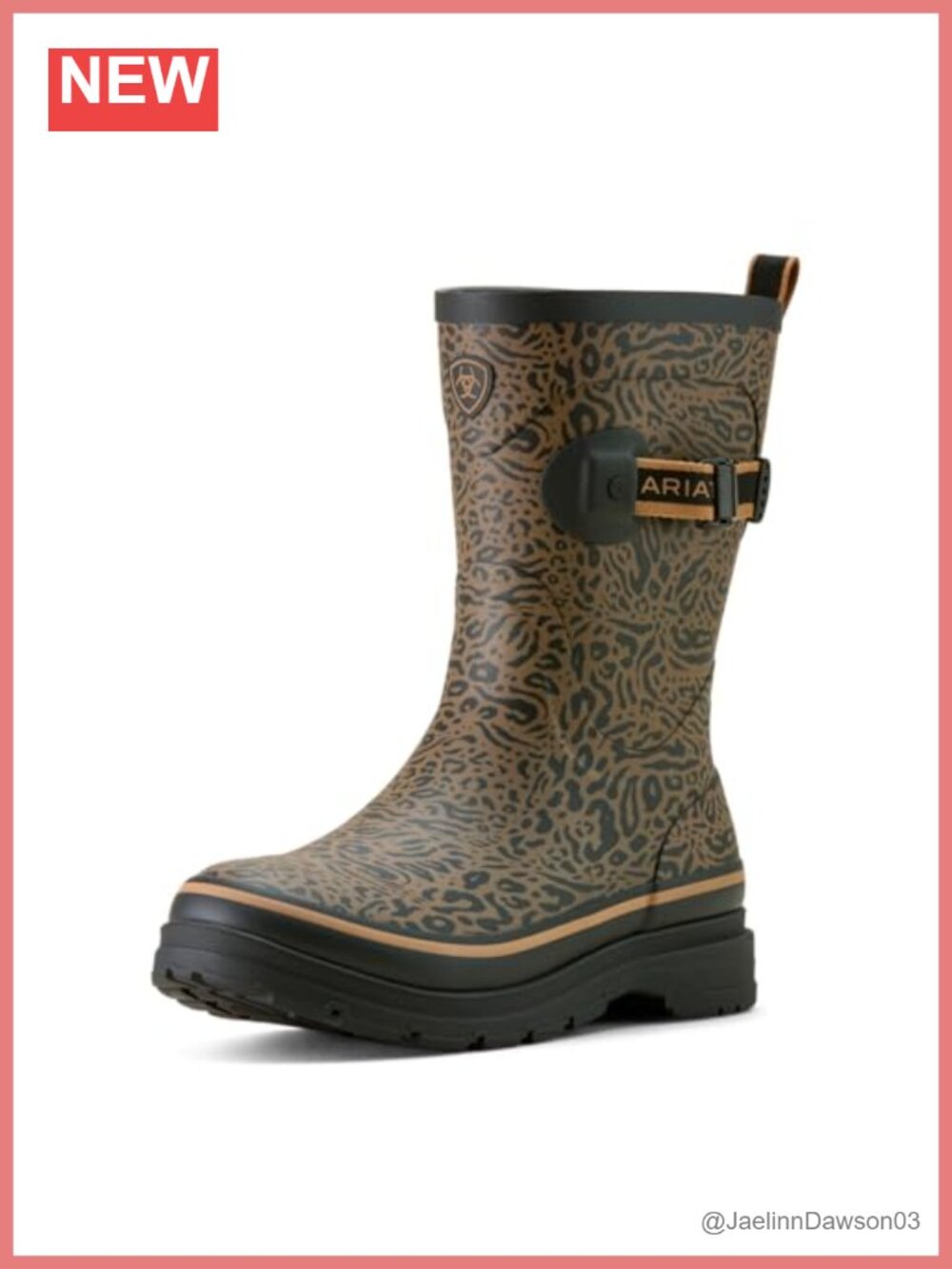 Ariat Rain Boot Waterproof Rubber Round Toe Calf High Pull On